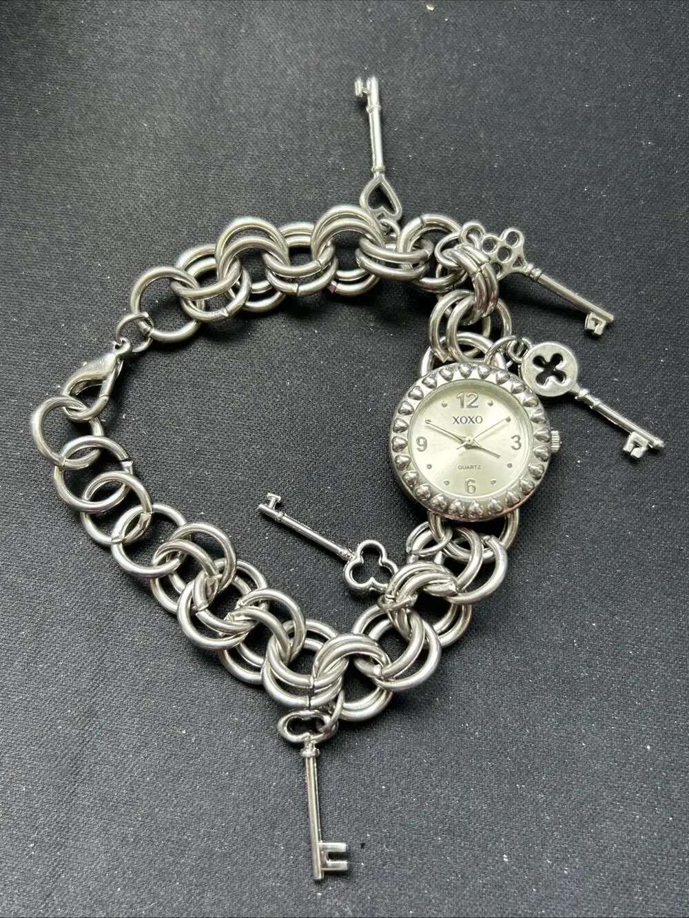 XOXO Silver Tone Key Charms Women’s Quartz Watch